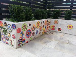 Mosaic wall progress 1 - The Goddess of Colour