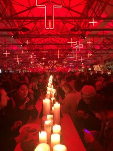 red crosses at the Winter Feast at Dark MoFo