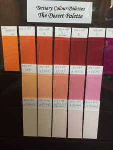 Tertiary Colour chips - Desert paint colours