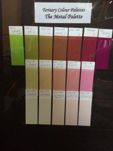 Tertiary Colour chips - Metal paint colours