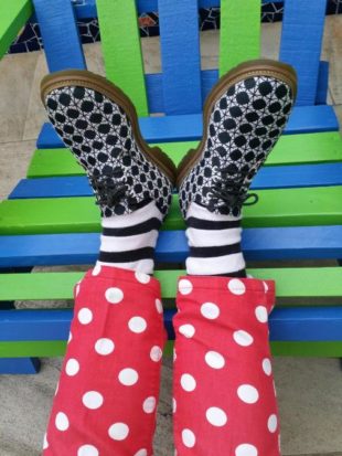 Black & white spotted shoes from Chiavari, Italy